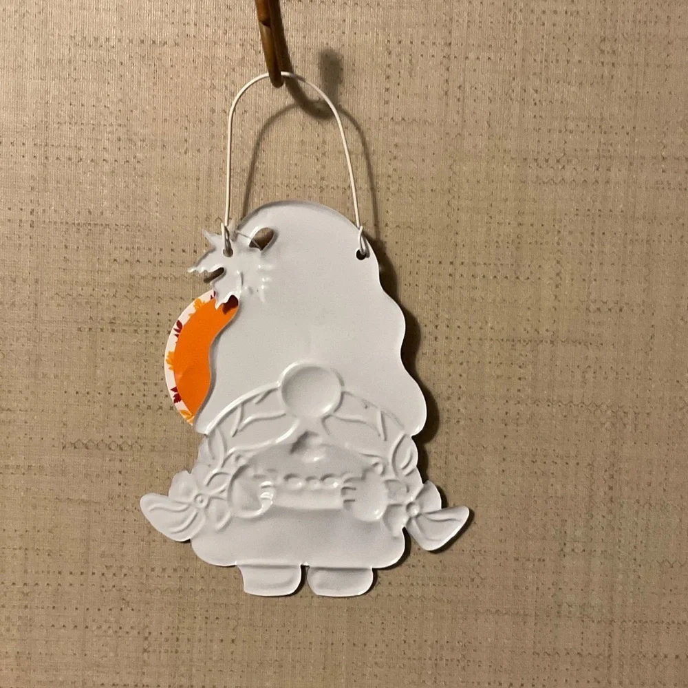 Festive Plaid Gnome Ornament - Green and Orange